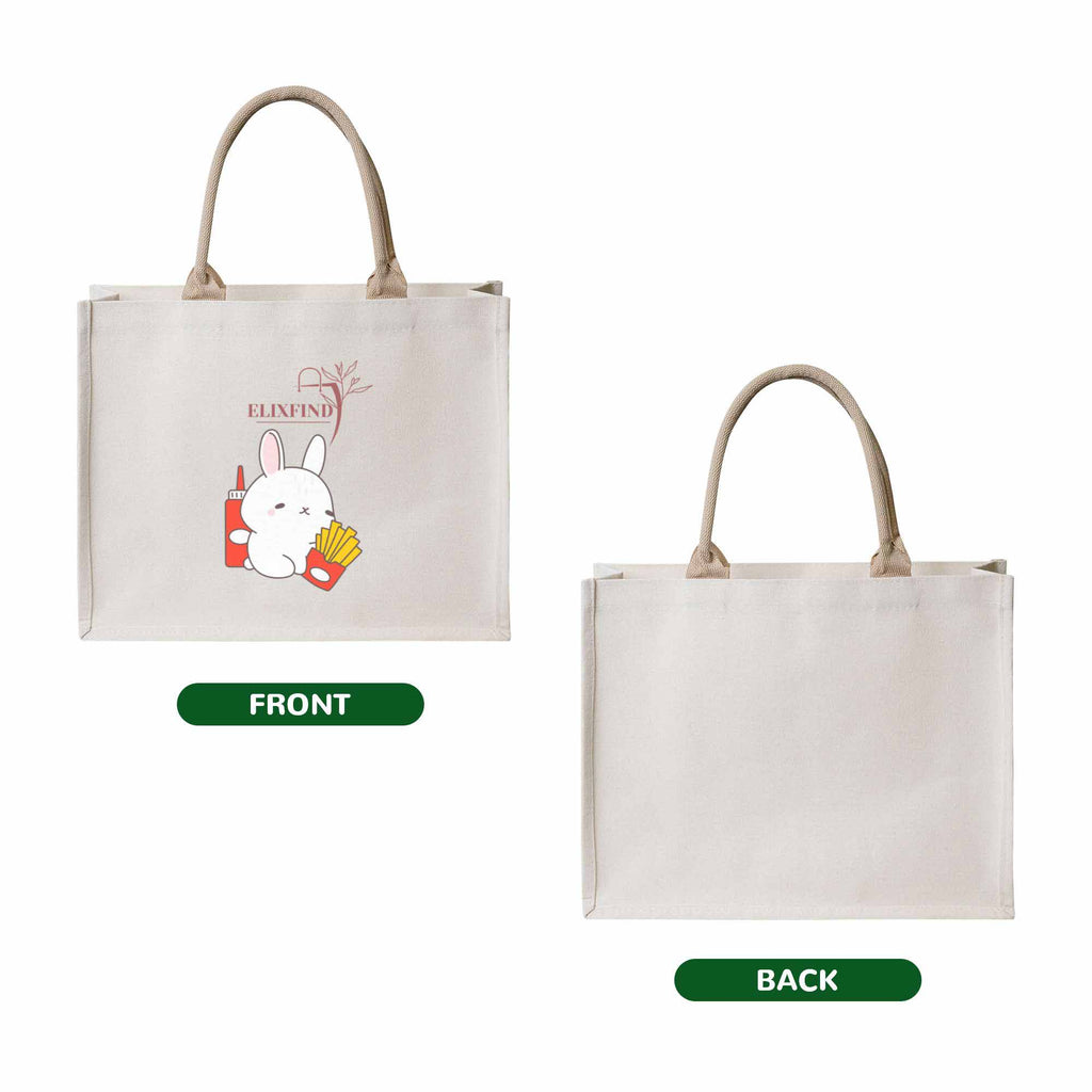 Stereoscopic canvas tote bag - Rabbit