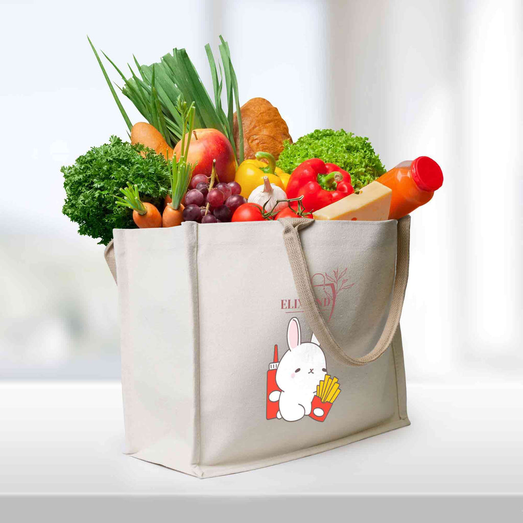 Stereoscopic canvas tote bag - Rabbit