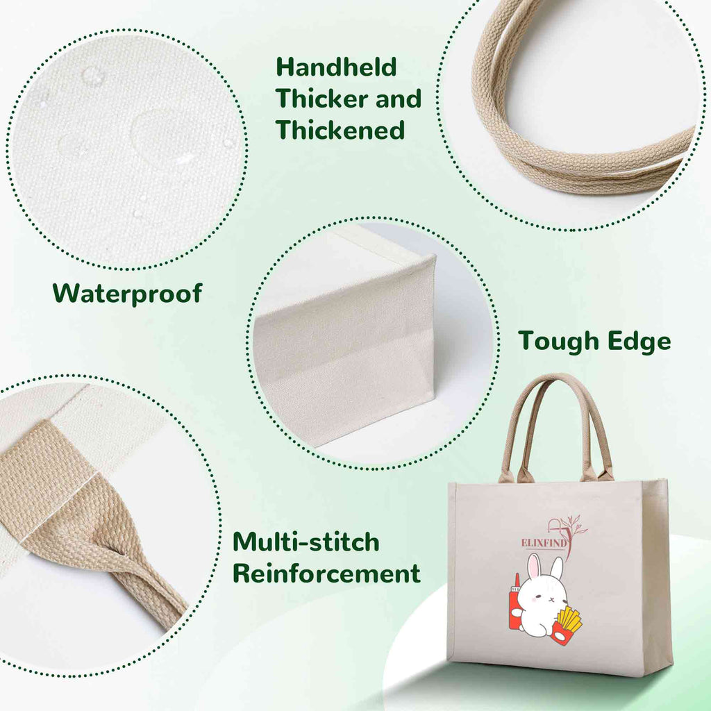 Stereoscopic canvas tote bag - Rabbit